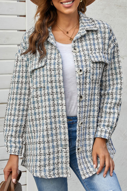 Plaid Color Block Patchwork Shirt Jacket