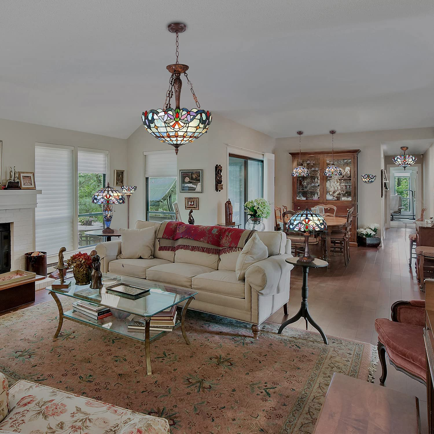 Victorian Style Ceiling Light Pendant Lights 18" Wide 3 Light Chandeli