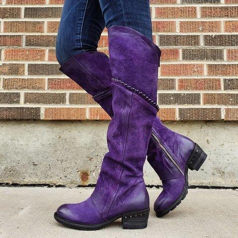 Vintage Style Suede Winter Boots-KHZEO