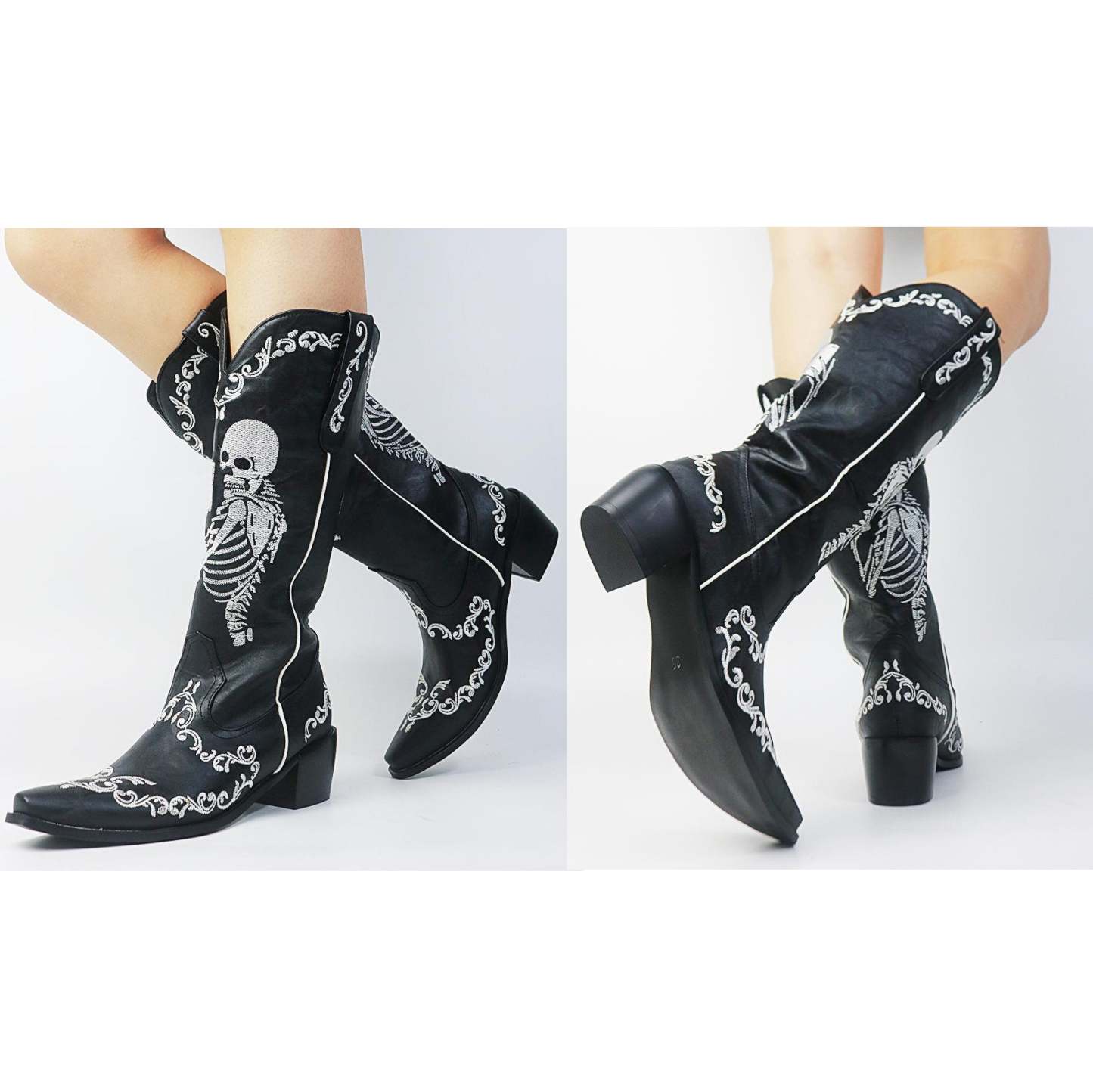 Women's Retro Punk Gothic Skull Boots