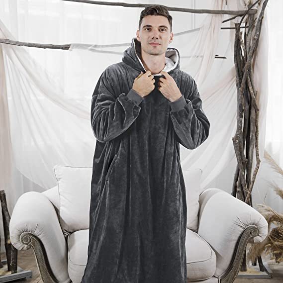 Blanket Sweatshirt,Oversized Fleecehug Hoodie Wearable Blanket,Soft Warm Comfortable Giant Front Pocket for Adults Men Women Teens Friends