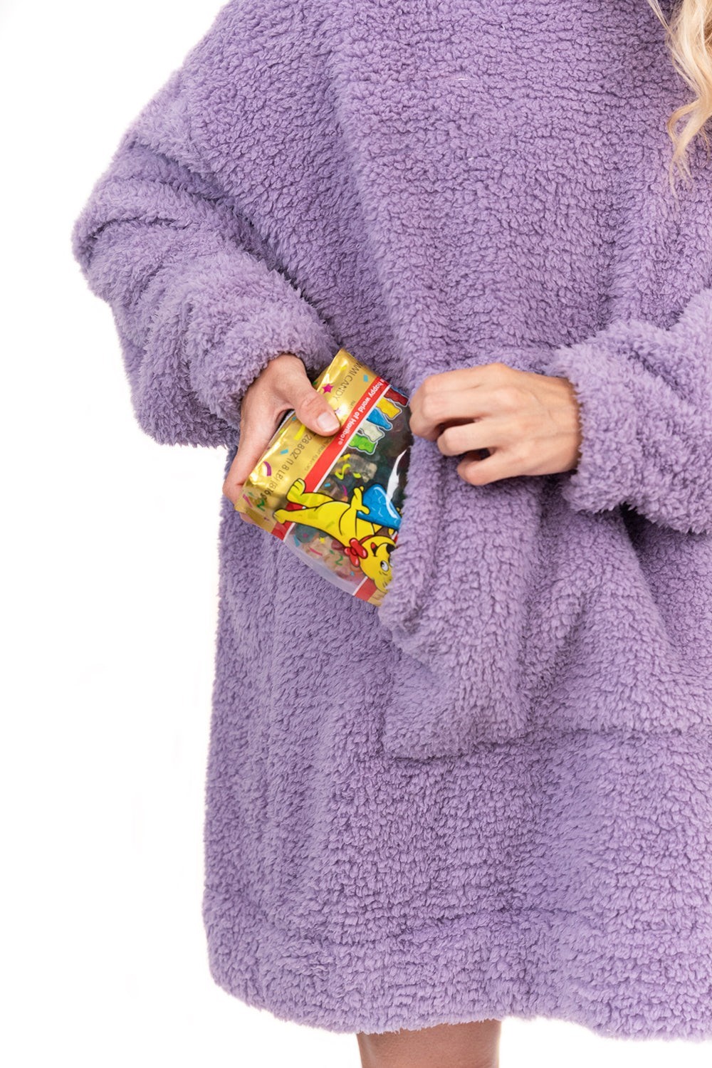 Hoodie Pocket Purple Short Hoodie Blanket