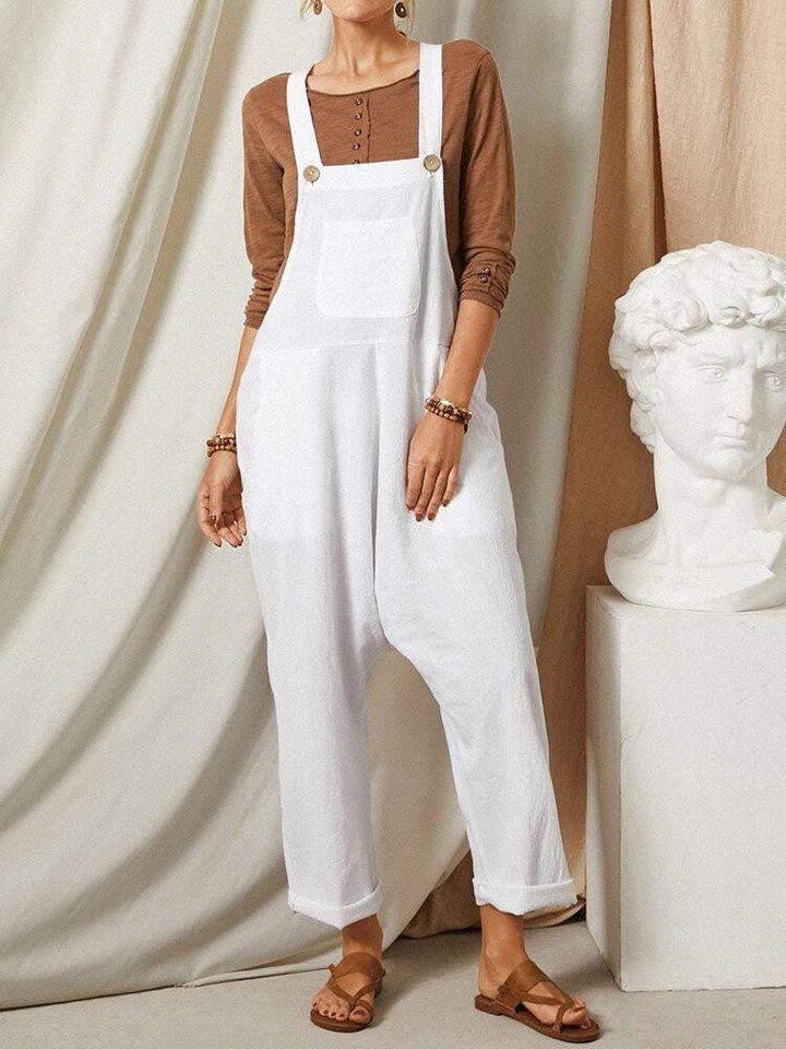Linen Cotton Loose Casual Loose Jumpsuit