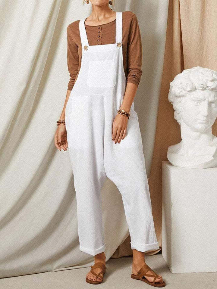Linen Cotton Loose Casual Loose Jumpsuit