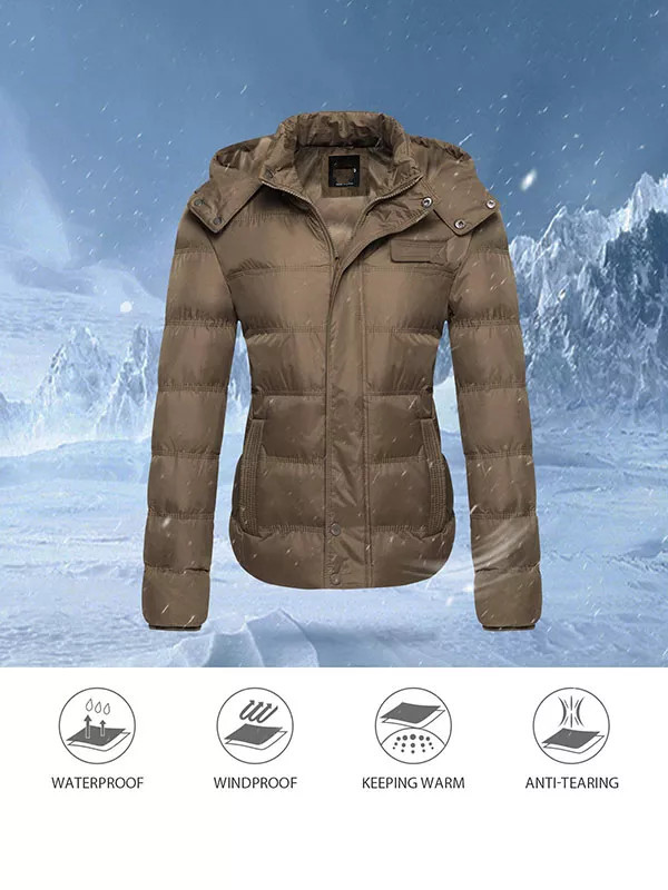 Women's thick winter jacket quilted warm down jacket with detachable h