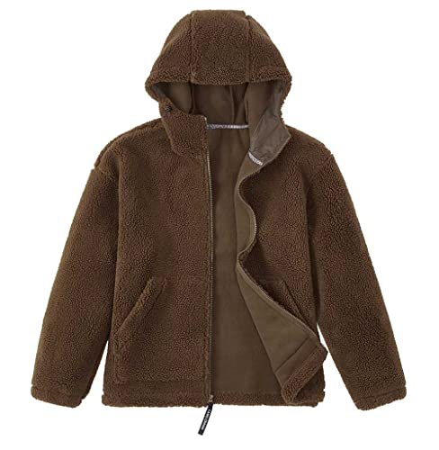 Women's Warm Fleece Sherpa Jackets Hooded Faux Shearling Coats Oversized Winter Teddy Coat Zipper Outwear