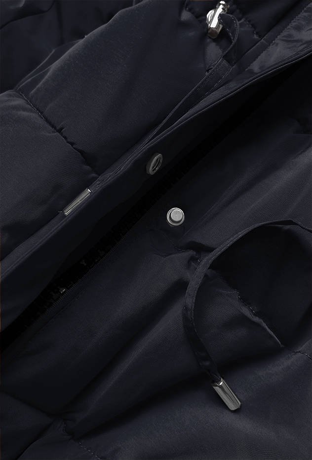 Women's winter parka bear navy blue / brown
