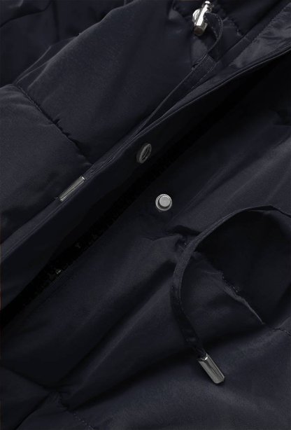 Women's winter parka bear navy blue / brown