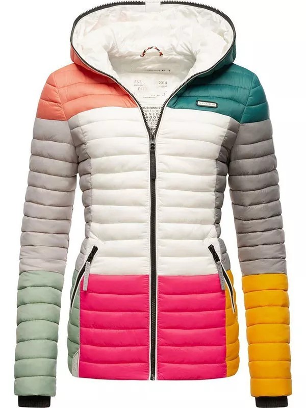 Women Autumn Winter Jacket Transition Quilted Jacket Multicultural pin