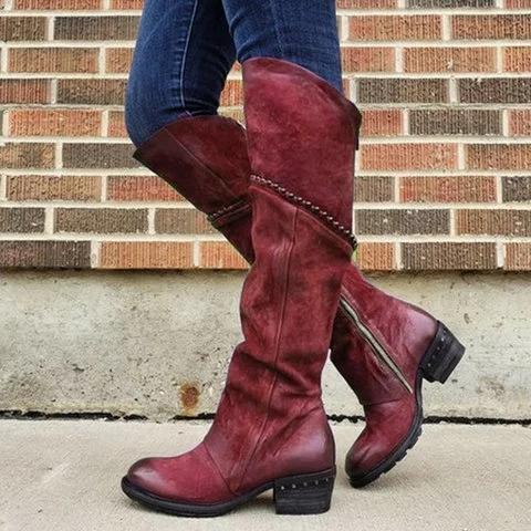 Vintage Style Suede Winter Boots-KHZEO