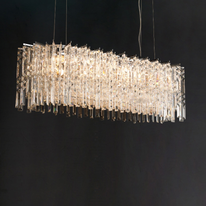 Crystal light luxury restaurant chandelier strip home dining table bar