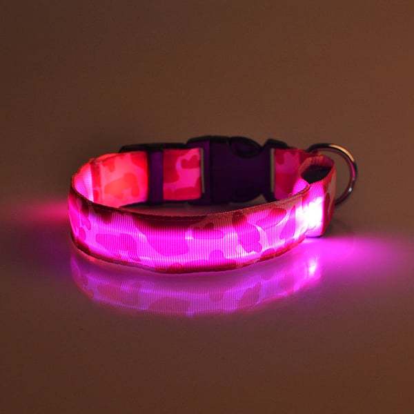 🐶2023 New - 49% OFF🐶Nylon Camouflage Adjustable LED Glow Dog Collar?
