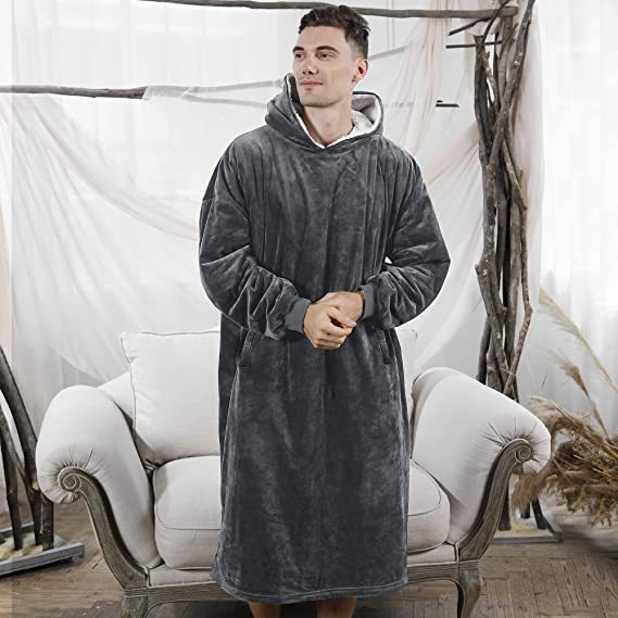 Blanket Sweatshirt,Oversized Fleecehug Hoodie Wearable Blanket,Soft Warm Comfortable Giant Front Pocket for Adults Men Women Teens Friends