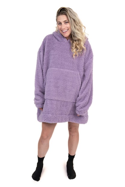 Hoodie Pocket Purple Short Hoodie Blanket