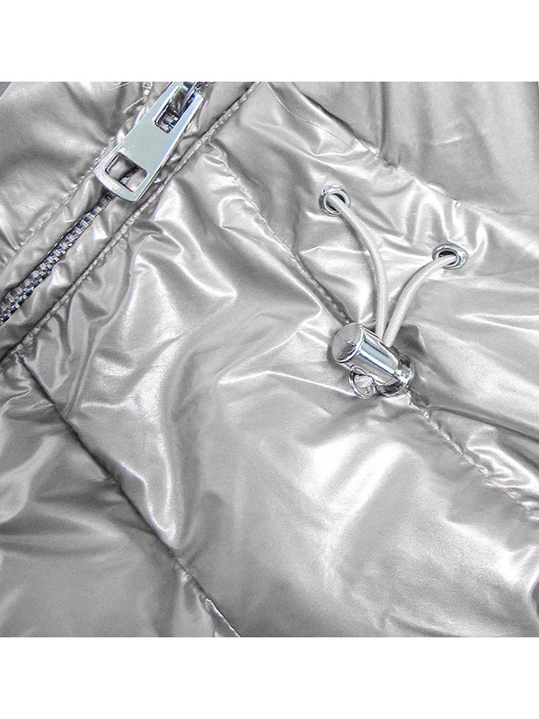 Ladies shiny winter jacket silver