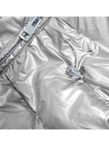 Ladies shiny winter jacket silver