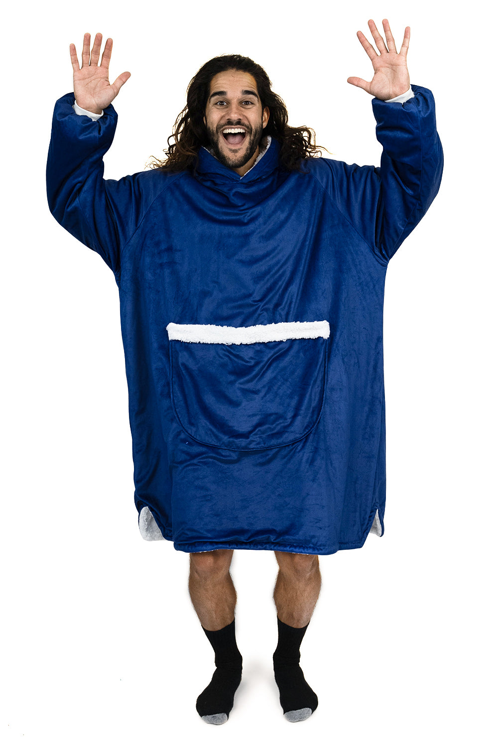 Hoodie Pocket  Navy Blue Blanket Hoodie