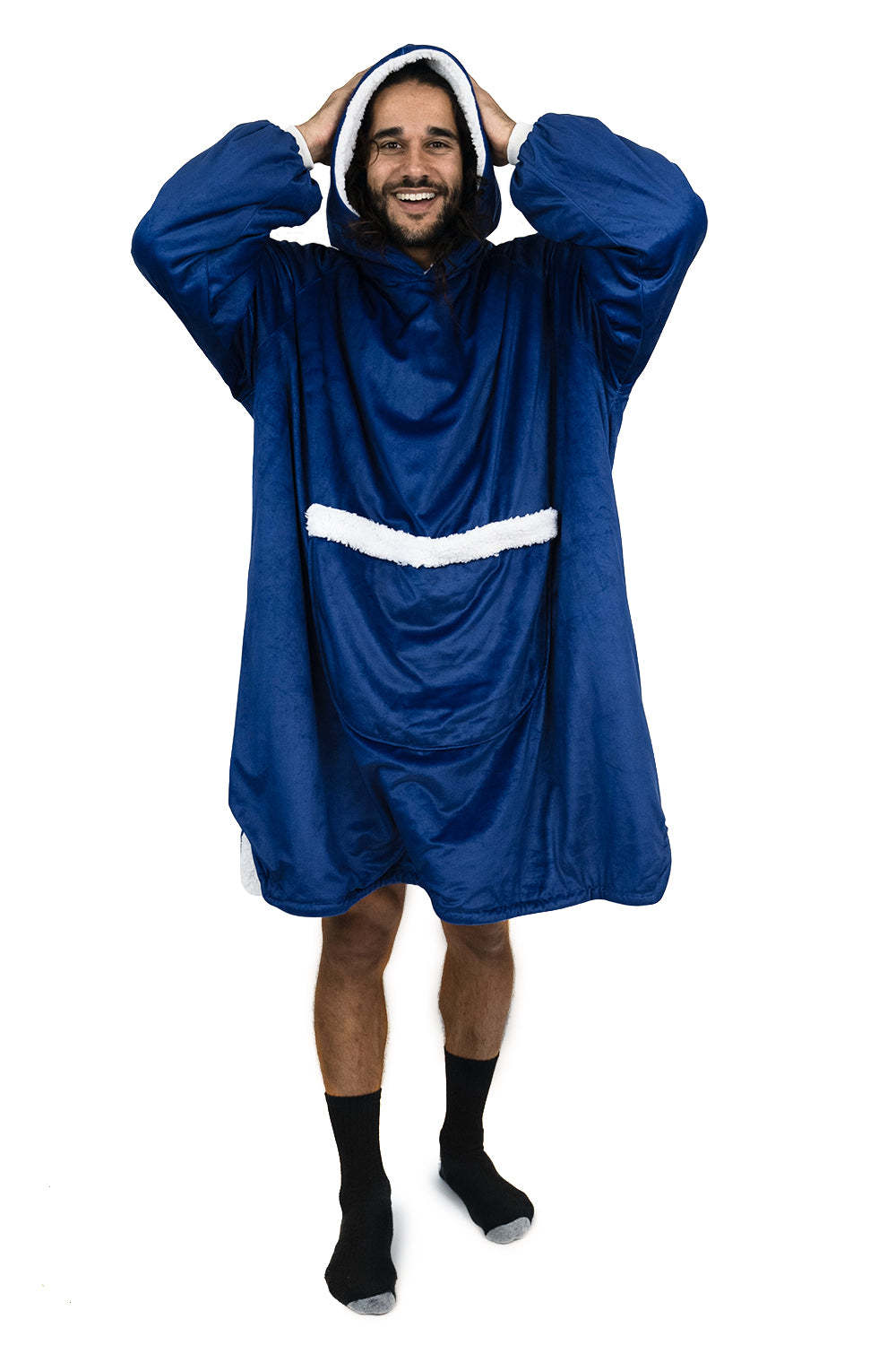 Hoodie Pocket  Navy Blue Blanket Hoodie