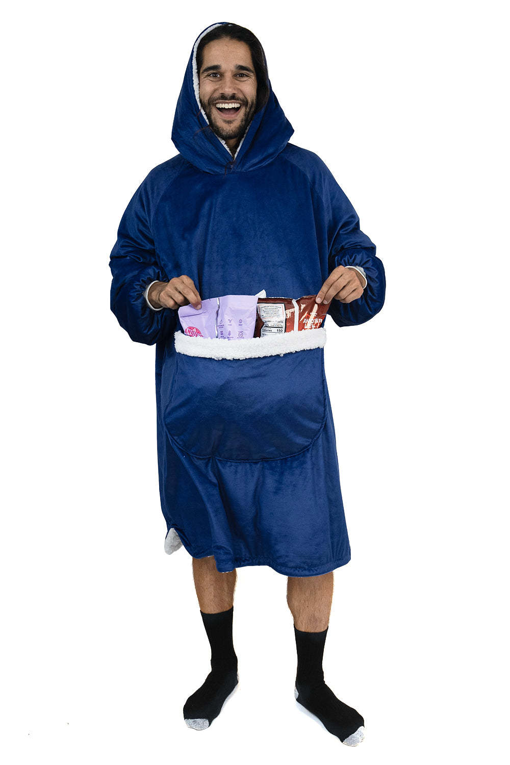 Hoodie Pocket  Navy Blue Blanket Hoodie