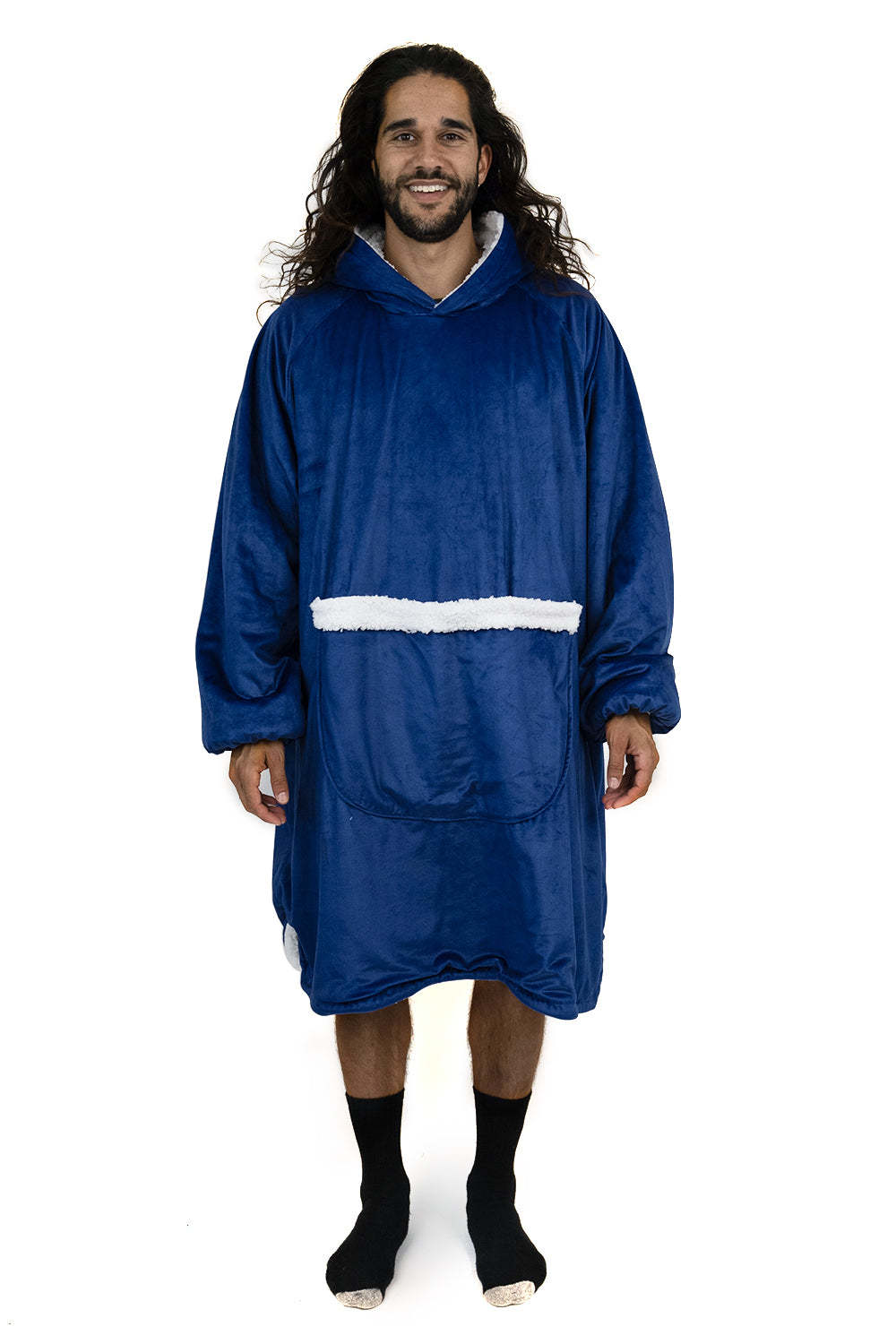 Hoodie Pocket  Navy Blue Blanket Hoodie