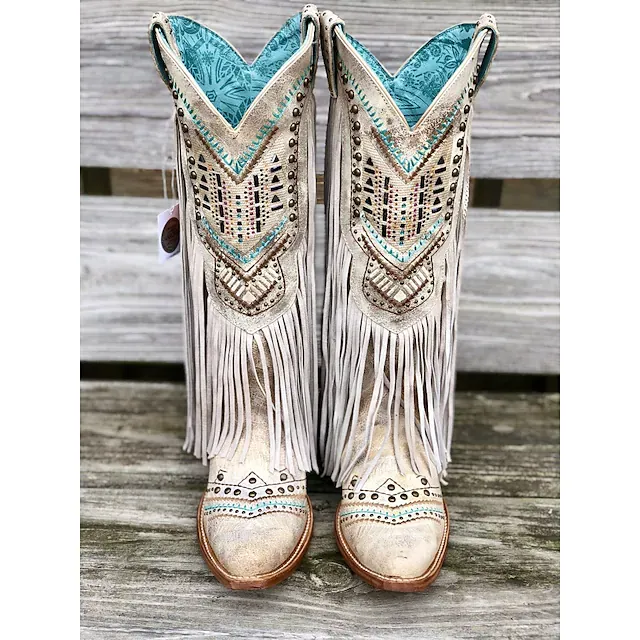 Women's Hippie Cowboy Tassel Western Boots