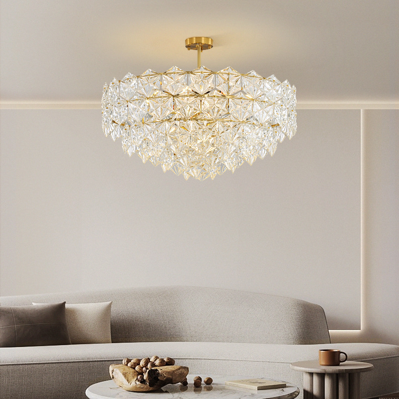 French Crystal Chandelier Living Room Lamp Post Modern Master Bedroom 