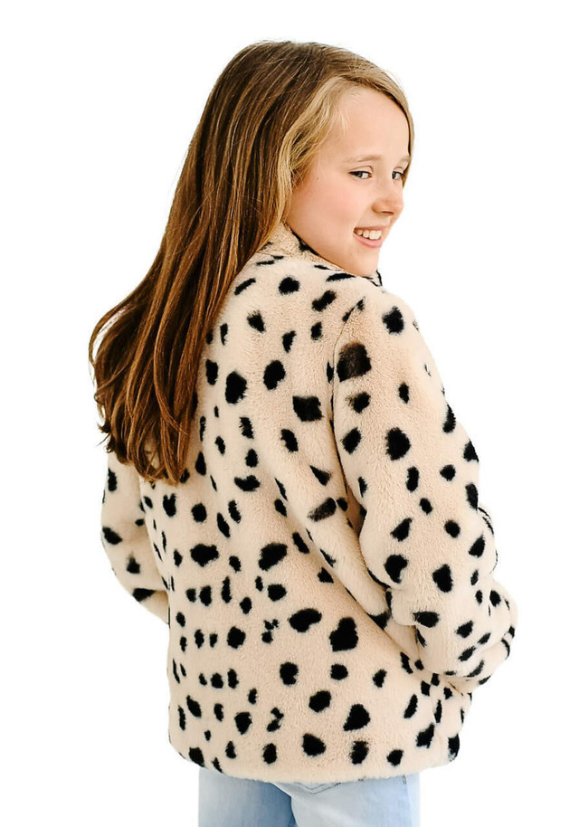 Kid's Wild Cheetah Faux Fur Every-Day Zip Jacket