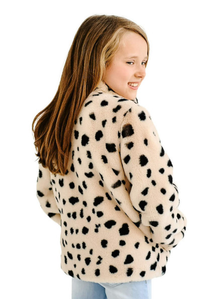 Kid's Wild Cheetah Faux Fur Every-Day Zip Jacket