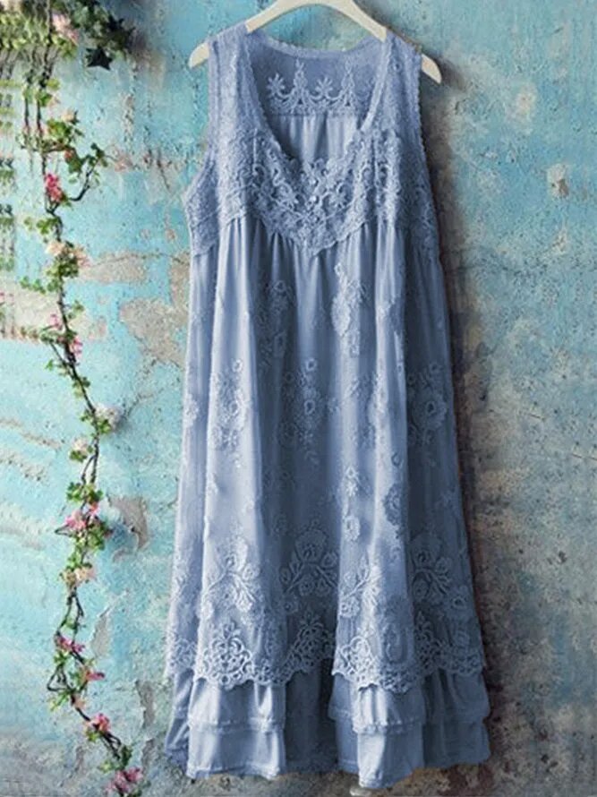 Casual Round Neck Maxi Dresses