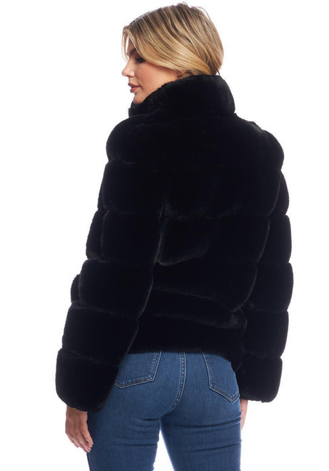 Black Faux Fur Uptown Mink Jacket