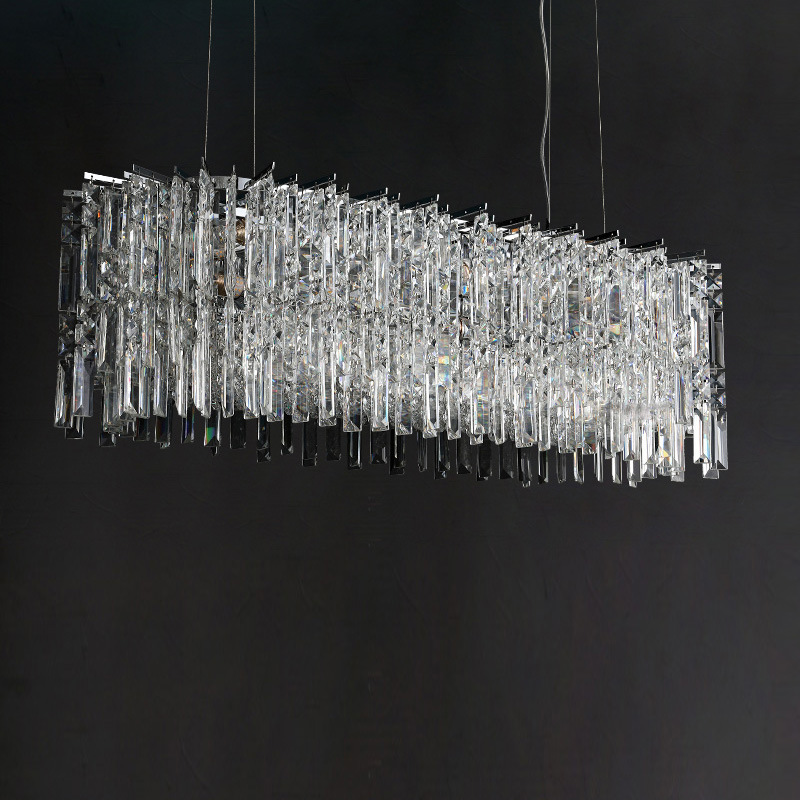 Crystal light luxury restaurant chandelier strip home dining table bar