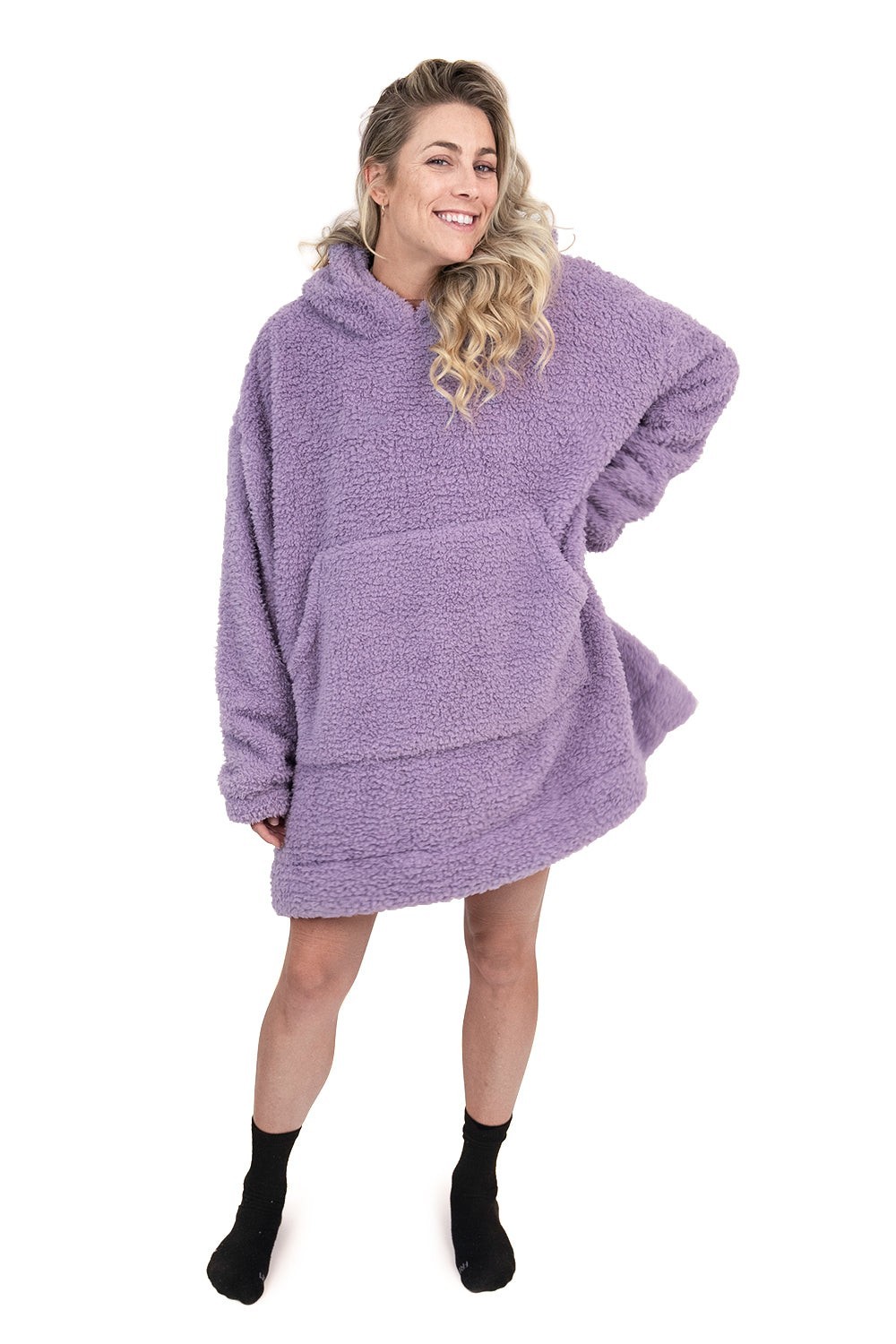 Hoodie Pocket Purple Short Hoodie Blanket