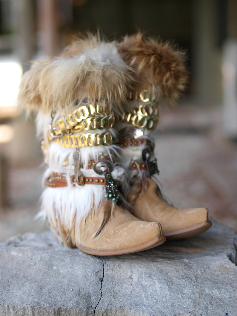 Women's Tall Full Height Upcycled Style Reworked Vintage Cowgirl Boots