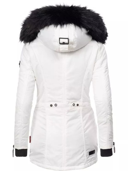 Winter women's cold-proof jacket with faux fur cover