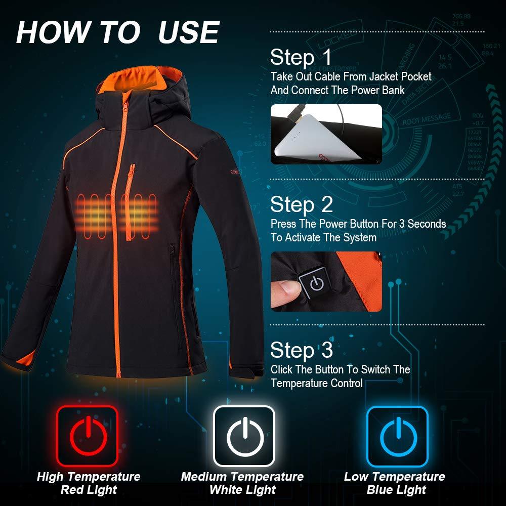 Women's Thermal Jacket Slim Fit Electric Hooded Jacket Winter