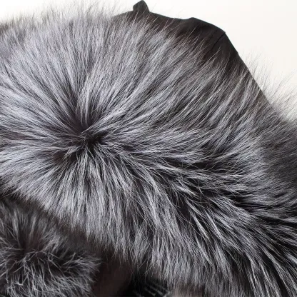 Women's Parka Fox Fur Coats Real Fur Winter Long Black Park Cotton Thi