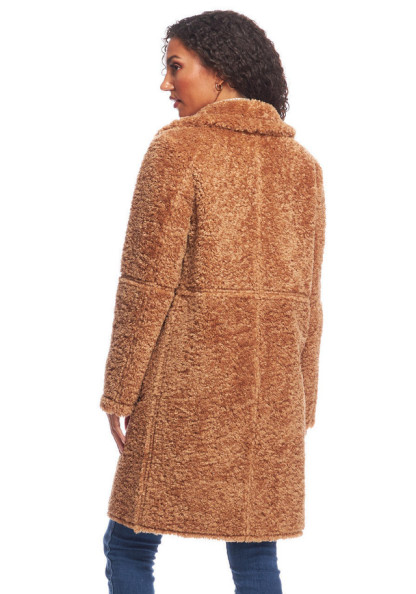 Toffee Faux Fur Tastemaker Zip Coat