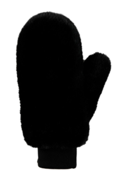 Black Faux Fur Le Mink Convertible Mittens