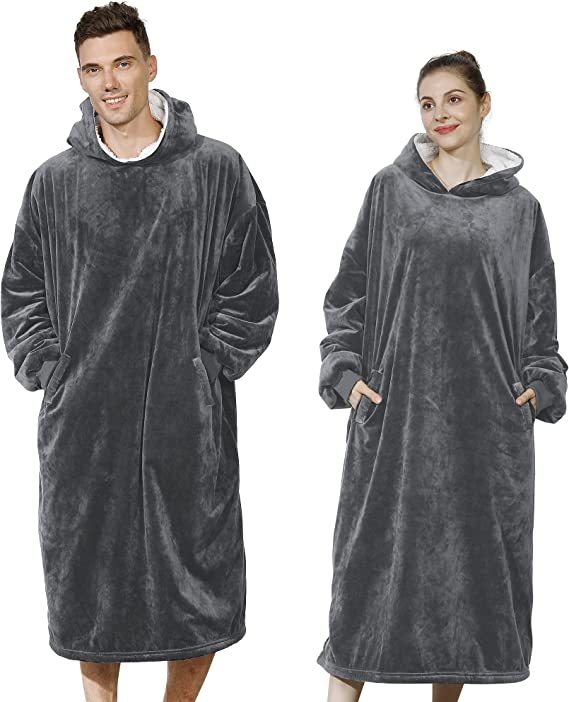 Blanket Sweatshirt,Oversized Fleecehug Hoodie Wearable Blanket,Soft Warm Comfortable Giant Front Pocket for Adults Men Women Teens Friends