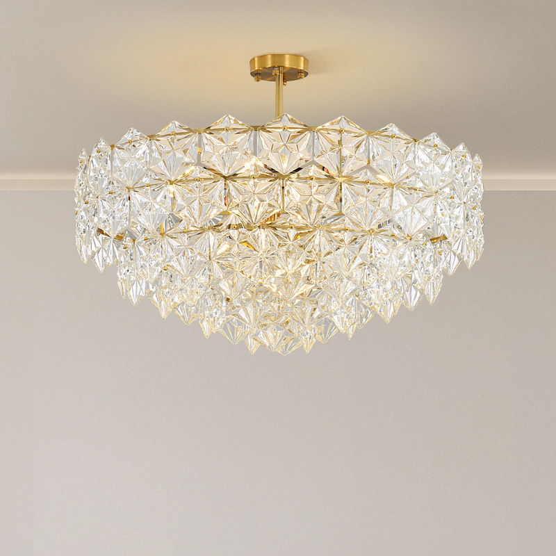 French Crystal Chandelier Living Room Lamp Post Modern Master Bedroom 