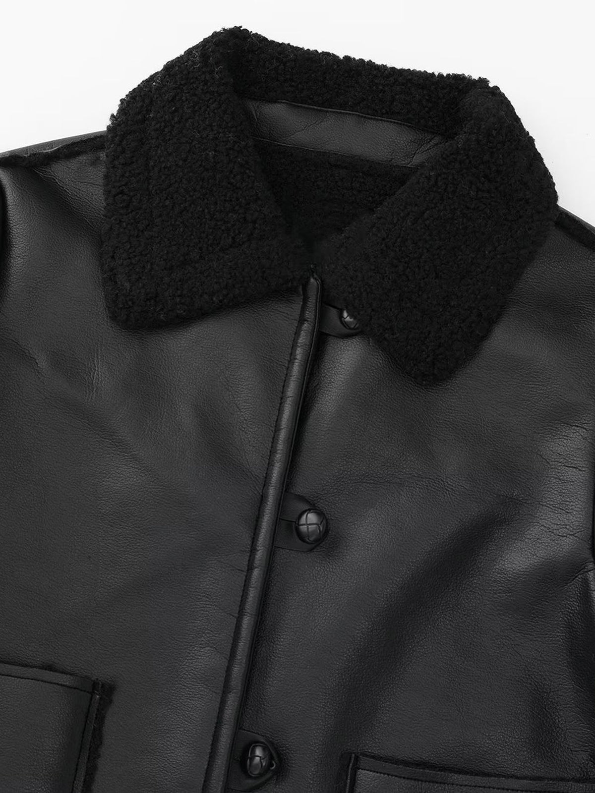 Dark Night Shearling Leather Jacket