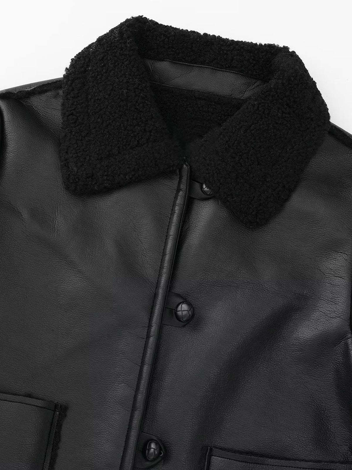 Dark Night Shearling Leather Jacket