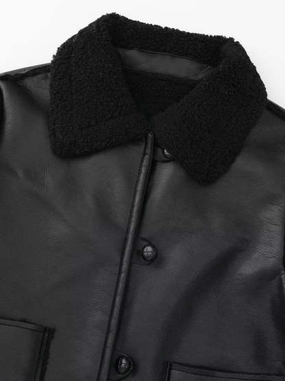 Dark Night Shearling Leather Jacket