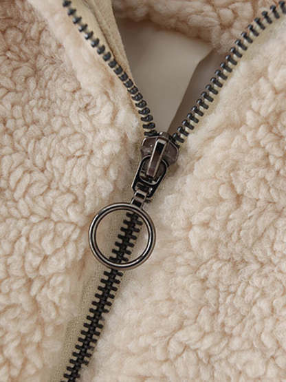 Solid Collared Fleece Jacket