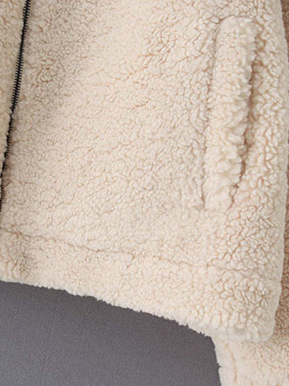 Solid Collared Fleece Jacket