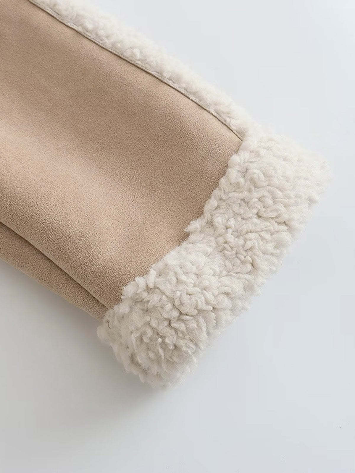 Essential Suede Shearling Collared Jacket