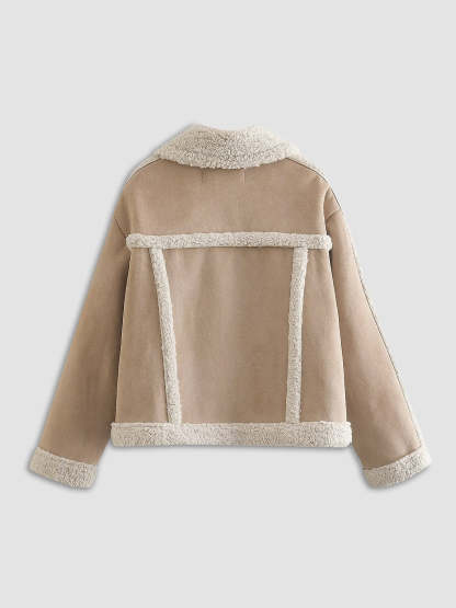 Essential Suede Shearling Collared Jacket