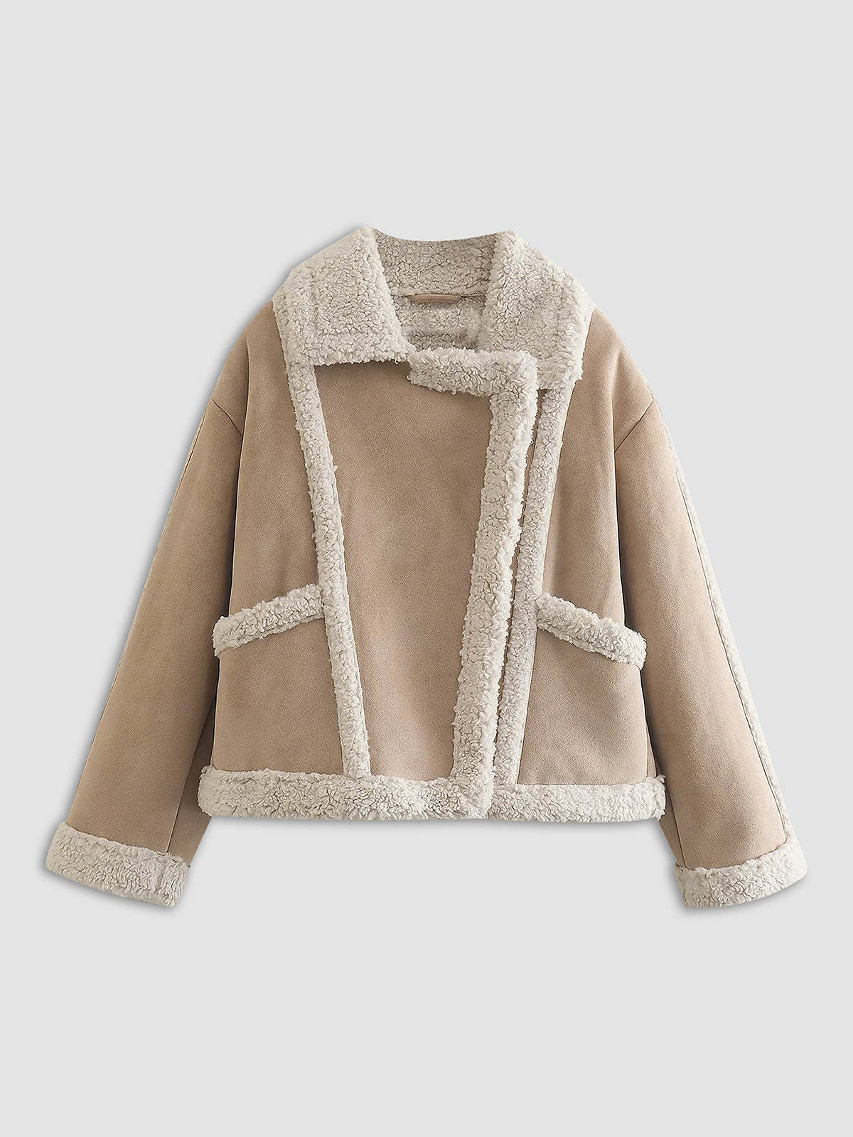 Essential Suede Shearling Collared Jacket