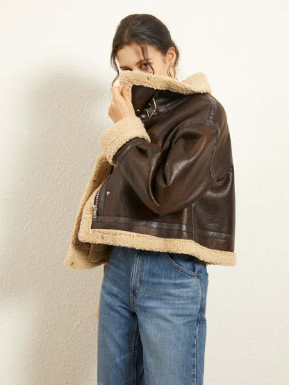 Leisurely Shearling Leather Jacket