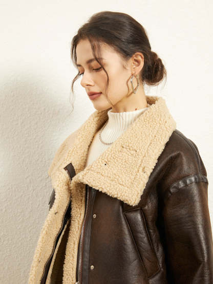 Leisurely Shearling Leather Jacket